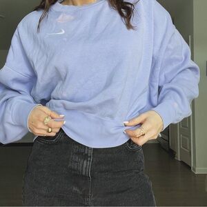 Light Periwinkle Blue Crew Neck Oversized Sweatshirt